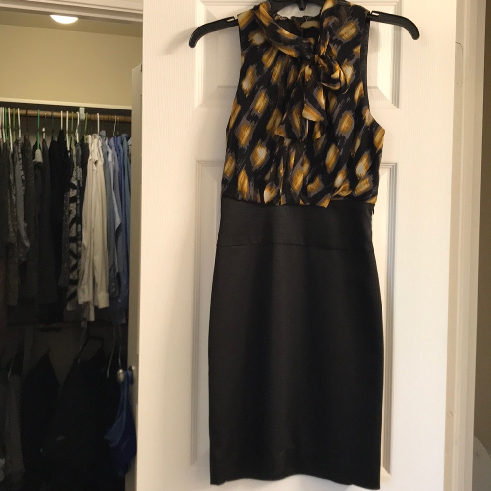 BCBG Maxazria Black and Yellow Dress